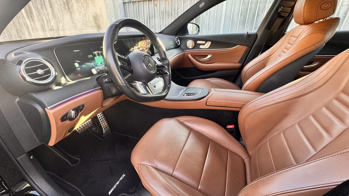 Leather interior of the Mercedes E-Class