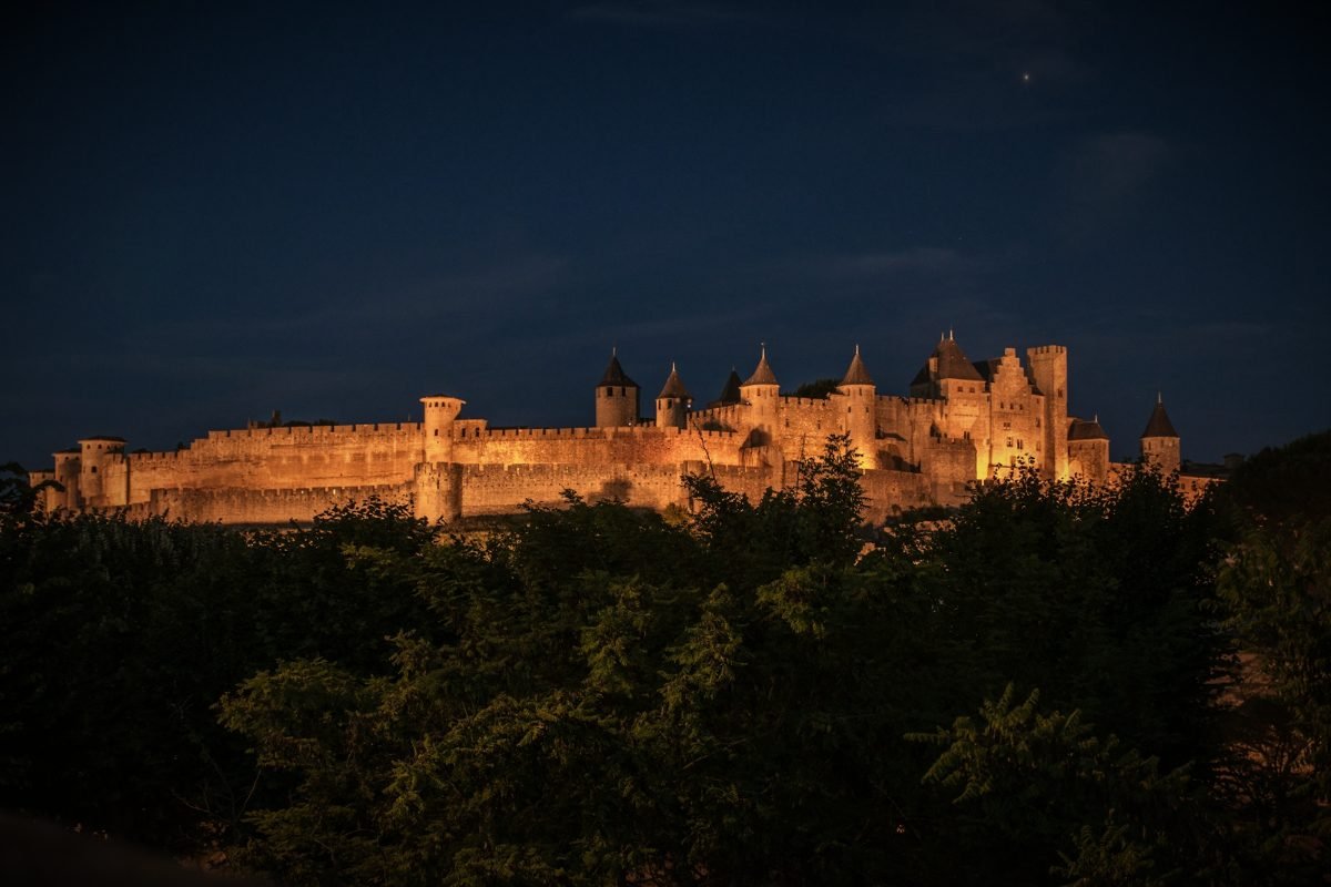 The Cité de Carcassonne after dark
