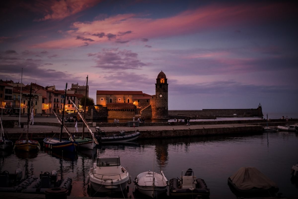 Collioure and its bell tower, on the Côte Vermeille